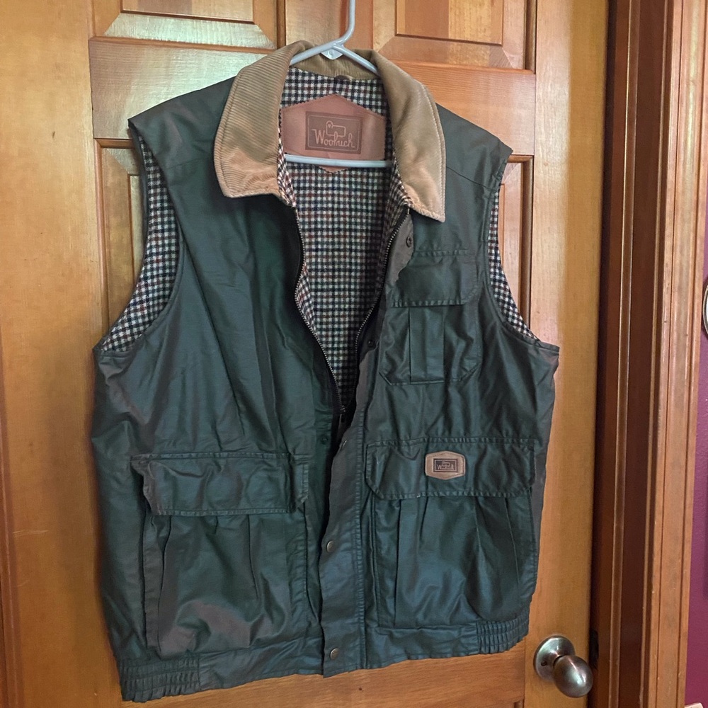 Vintage Woolrich Vest  Corduroy Collar and Wool Lined.